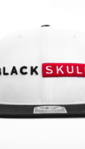 White Snapback hat with black brim